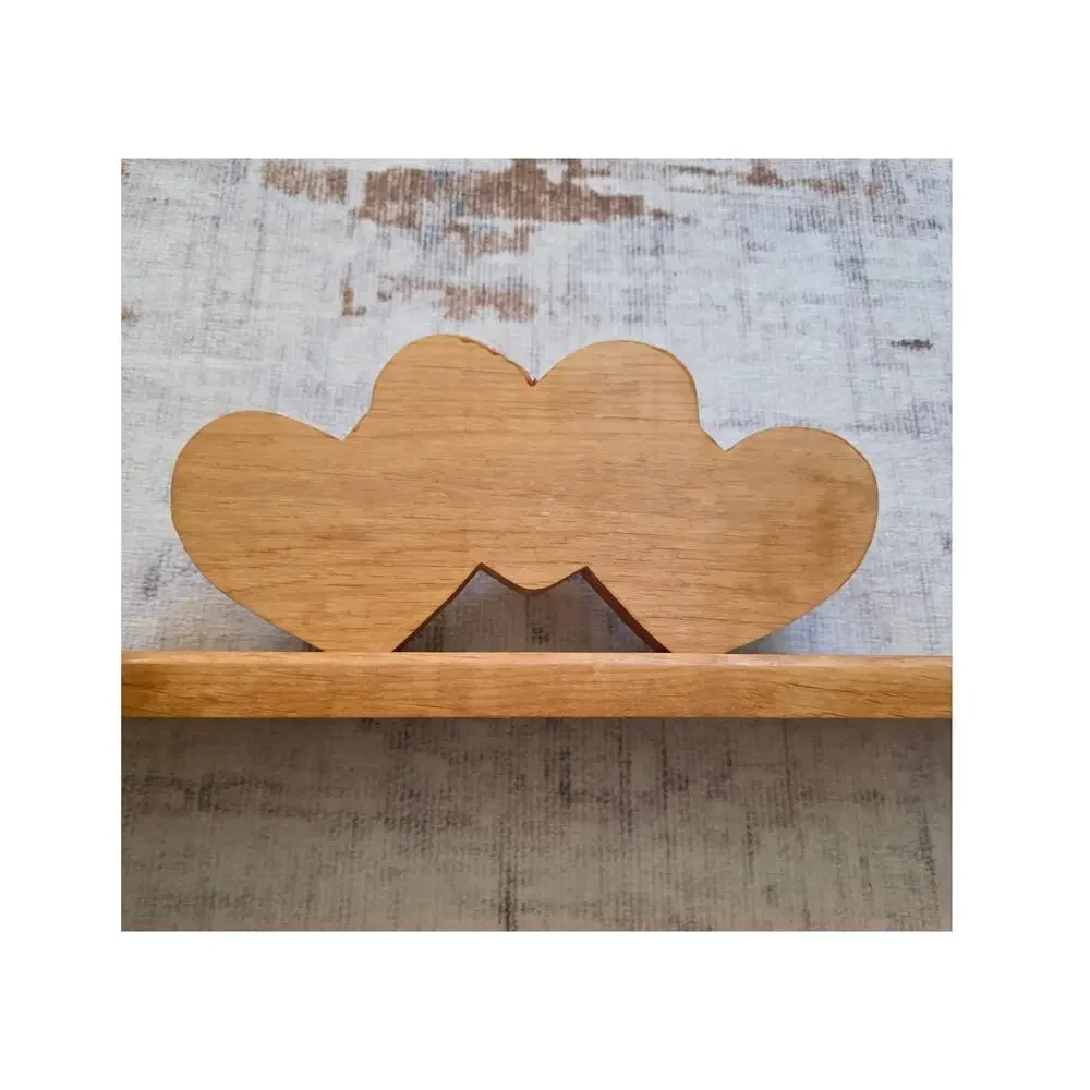 VTG Homemade Handmade Wooden Hearts Candle Holder Rustic Primitive Wedding READ